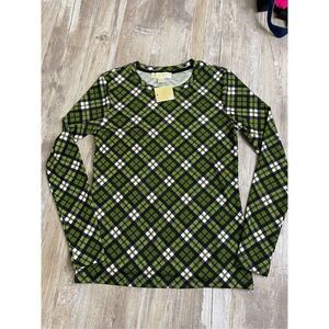 Michael Kors Plaid Green Long Sleeve Shirt Sz  S